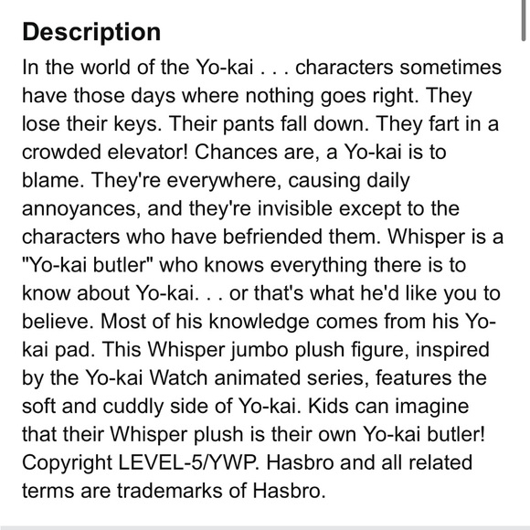 Yo Kai Watch Whisper Plush - Picture 9 of 9